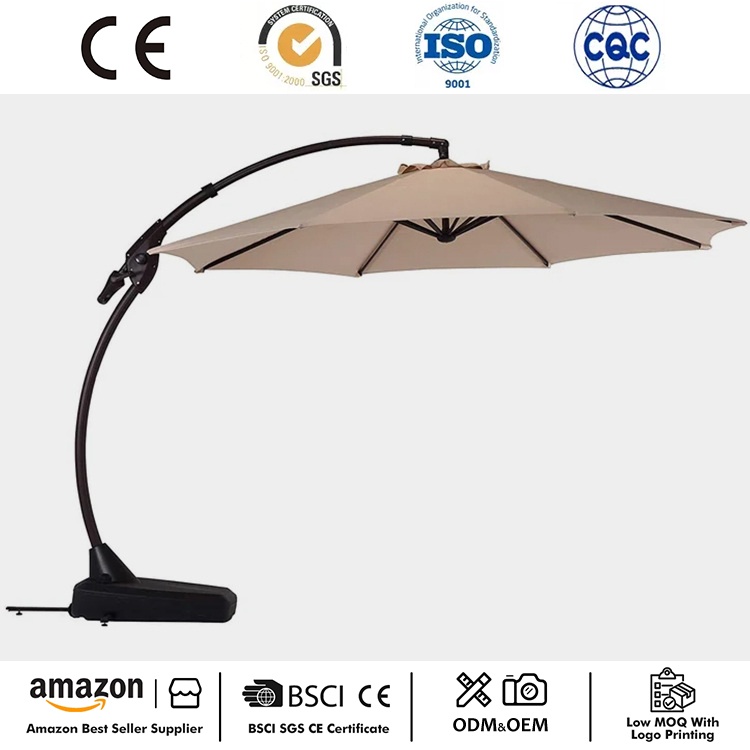 Guarda-chuva cantilever curvilíneo de 12 pés com base