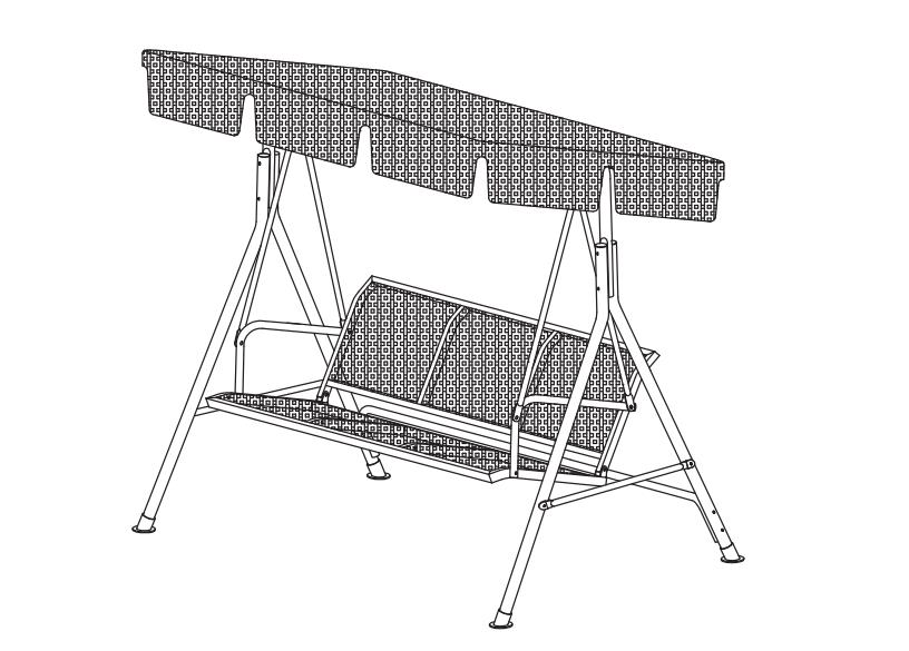 Manual de montagem da cadeira de balanço para pátio externo de 3 lugares
