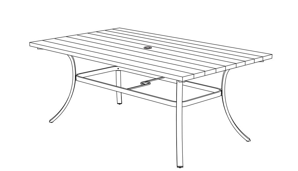 Mesa de jantar retangular de metal Guia de uso e cuidados