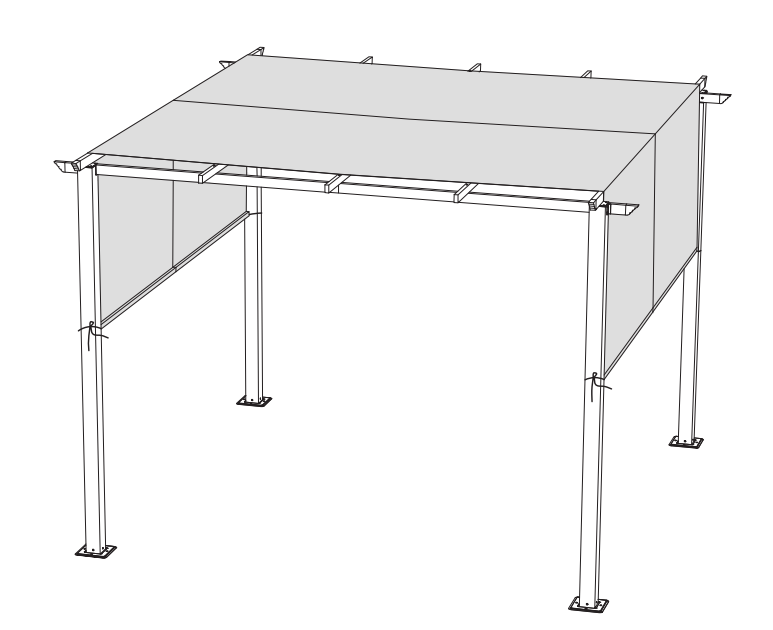 10'x10 'guias de produto pérgola superior