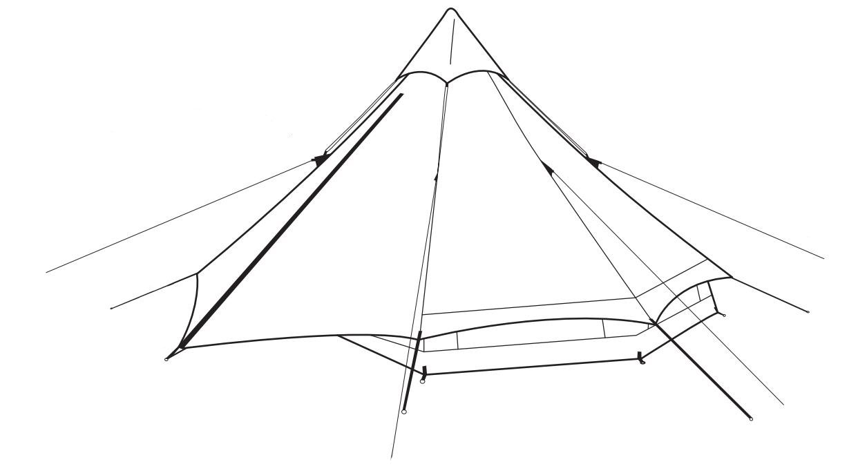 Diretrizes de instalação da tenda da tenda de algodão