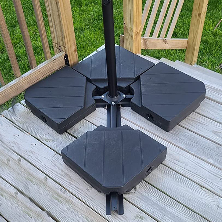 4 peças de base de guarda-chuva suspensa em cantilever