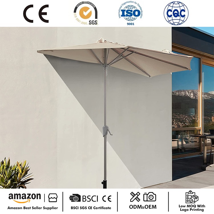 Guarda-chuva externo para terraço semicircular de 9 pés