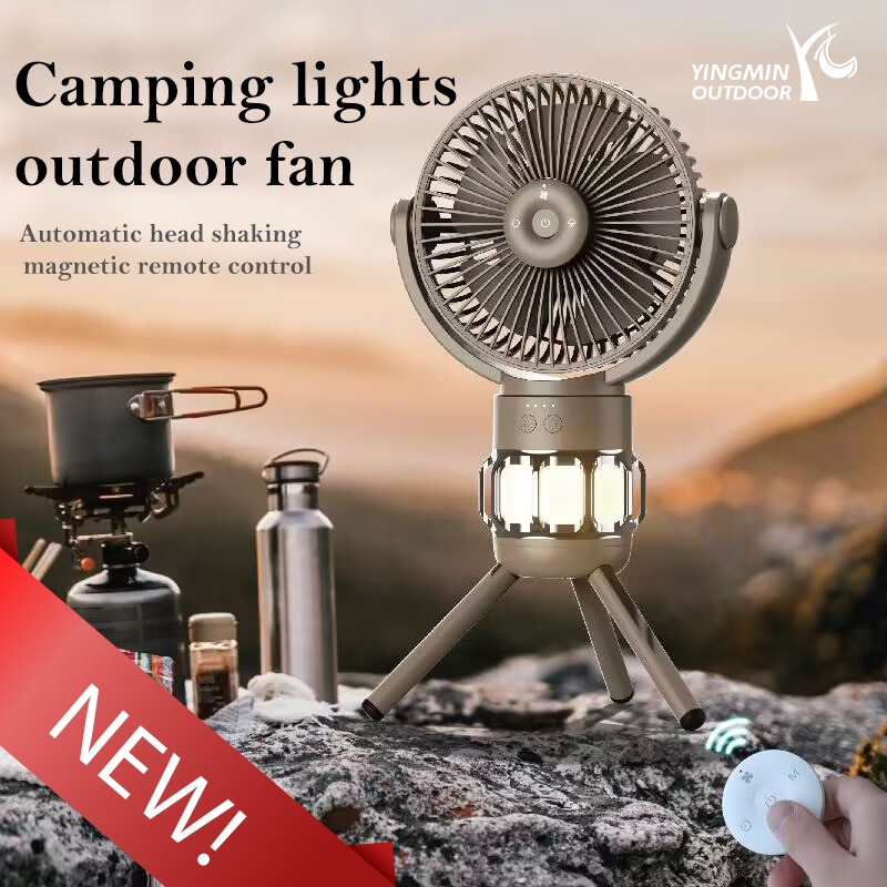 Ventilador de acampamento com lanterna LED