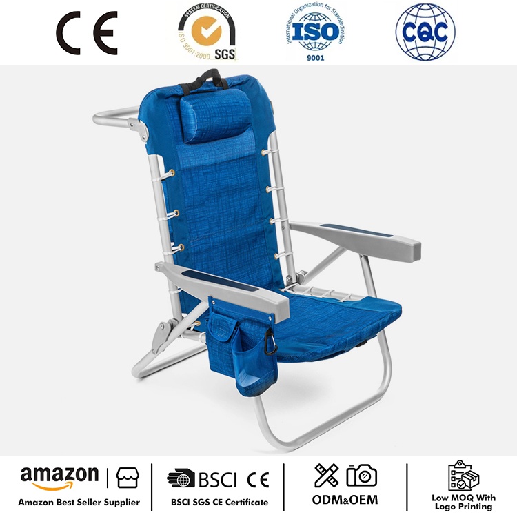 Cadeira de praia com mochila dobrável