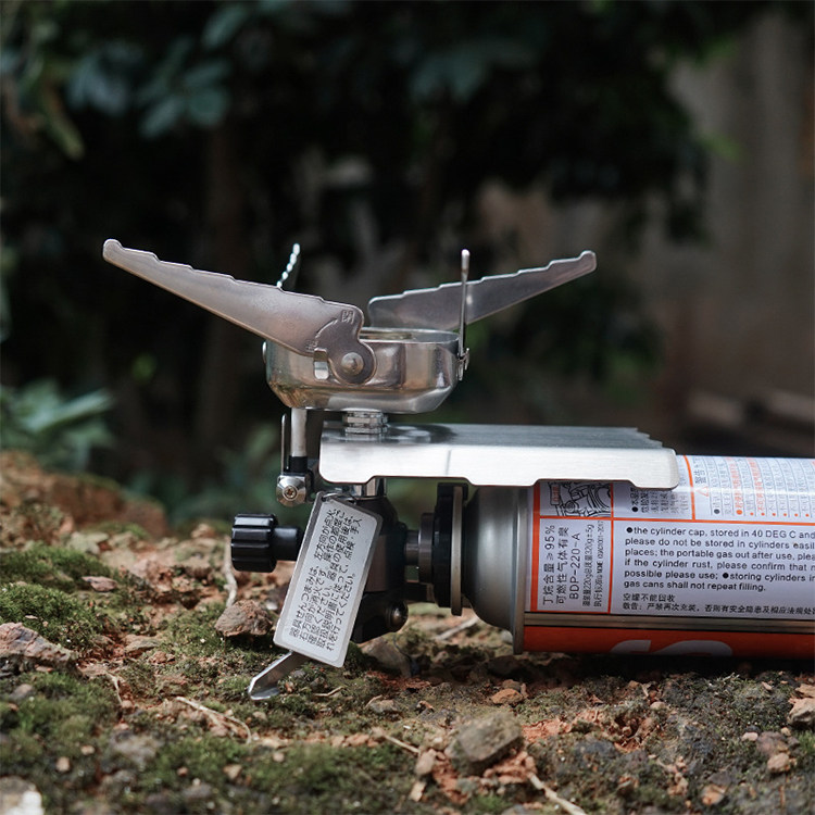 Mini fogão a gás dobrável para acampamento