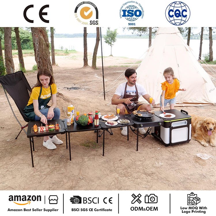 Cozinha multifuncional para acampamento ao ar livre
