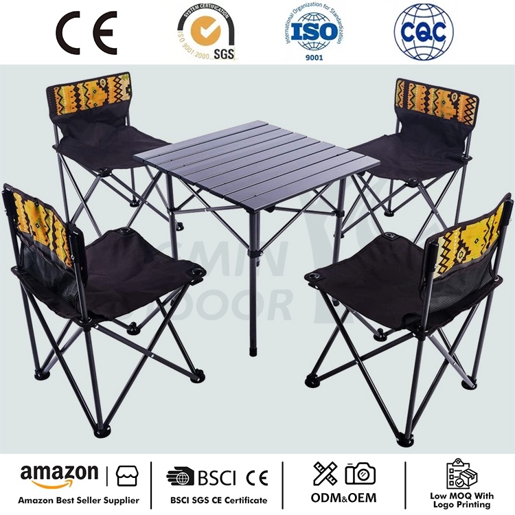 Conjunto de cadeiras de mesa dobráveis ​​portáteis