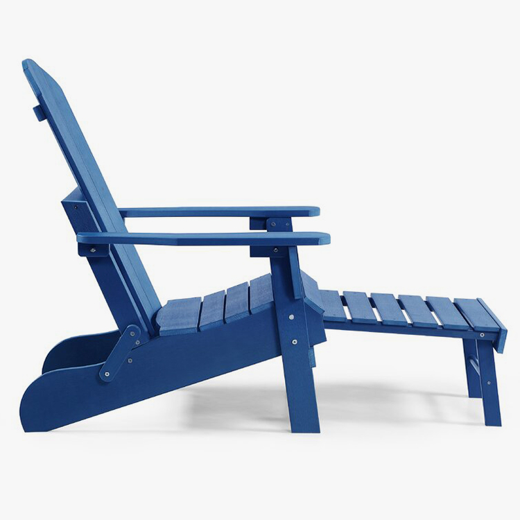 Cadeira Adirondack dobrável em resina com pufe